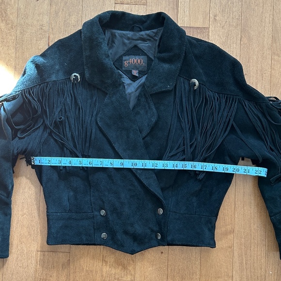 Vintage 1993 g4000 Leather Suede Fringe Jacket - Picture 3 of 8